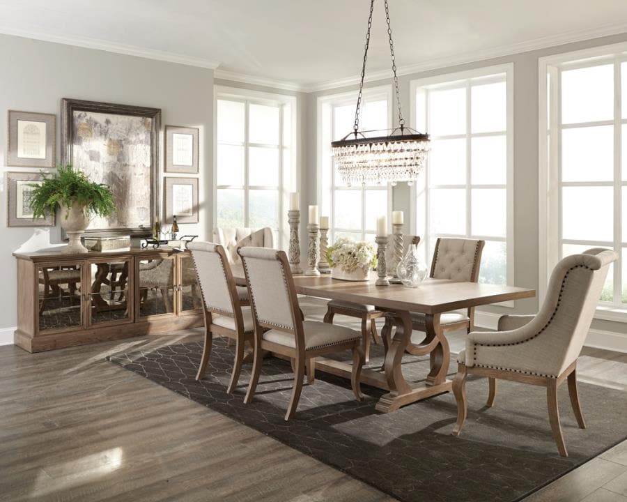 Tufted Arm Chairs in Cream And Barley Brown (Set Of 2) - HER Home Design Boutique